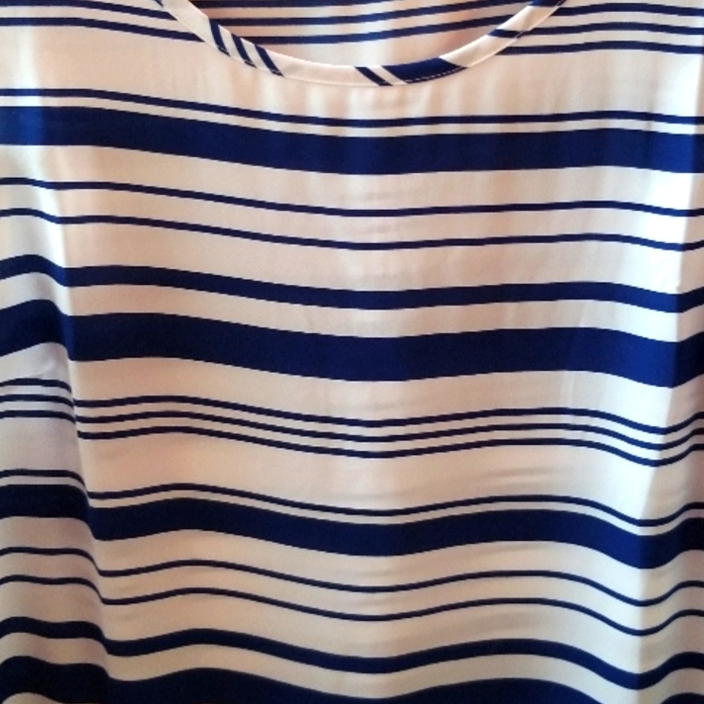 Striped Cap Sleeve Blouse